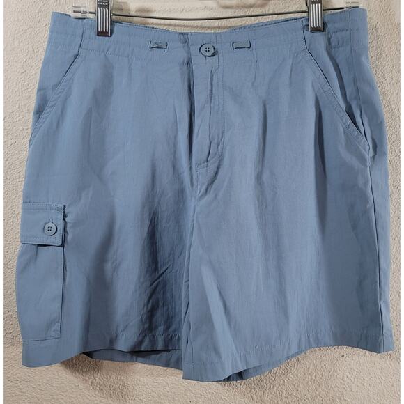 Weatherproof Light Blue Flat Front Cargo Shorts 10 Lightweight Side Pocket Soft - Picture 1 of 5